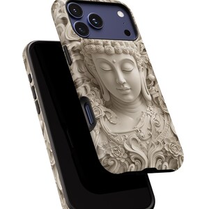 Buddha Phone Case | Carved Stone Art, Dual Layer Protective Cover (iPhone, Samsung) image 6