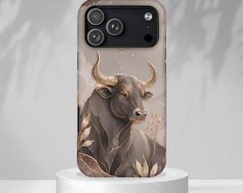 Taurus Zodiac Phone Case, Astrology Gift for Her, Celestial Bull iPhone Case, Taurus Constellation Protective Cover