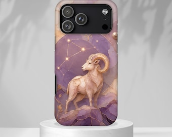 Aries Zodiac Phone Case, Ram Constellation iPhone Case, Celestial Astrology Cover, Star Sign Protective Case Gift