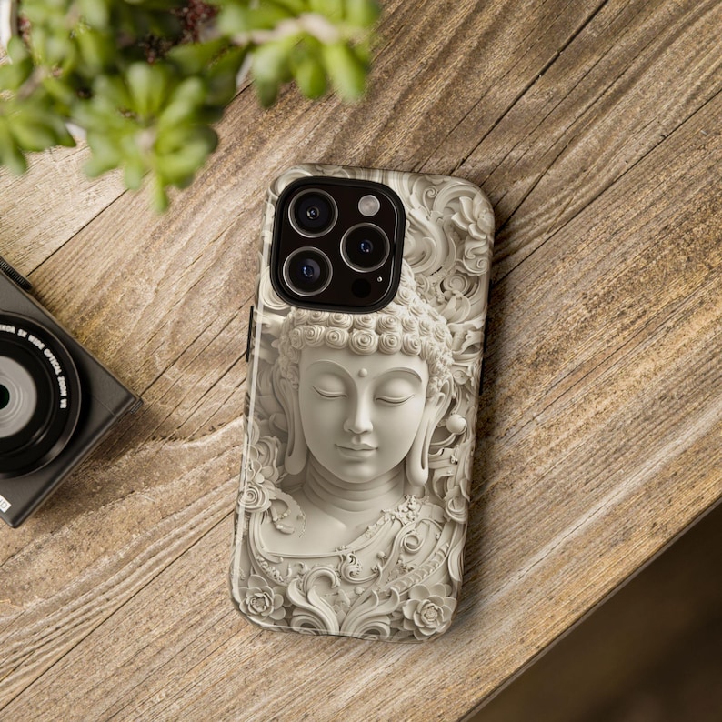 Buddha Phone Case | Carved Stone Art, Dual Layer Protective Cover (iPhone, Samsung) image 12