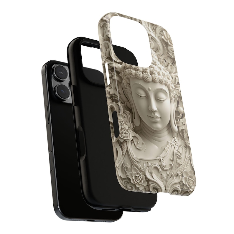 Buddha Phone Case | Carved Stone Art, Dual Layer Protective Cover (iPhone, Samsung) image 11
