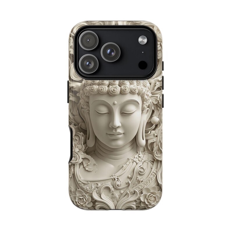 Buddha Phone Case | Carved Stone Art, Dual Layer Protective Cover (iPhone, Samsung) image 9