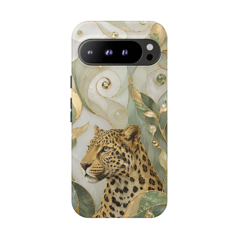 Leopard Phone Case, Elegant Big Cat Art Cover, Jungle Wildlife Aesthetic, Nature Lover Protective Case Gift image 16