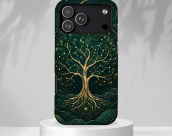 Etui na telefon Drzewo Życia, etui na iPhone'a z motywem niebiańskiego lasu, etui na telefon ze znakiem zodiaku, mistyczny prezent botaniczny, etui ochronne na Samsunga