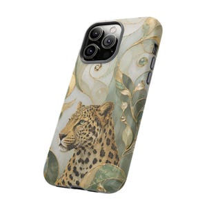 Leopard Phone Case, Elegant Big Cat Art Cover, Jungle Wildlife Aesthetic, Nature Lover Protective Case Gift image 15