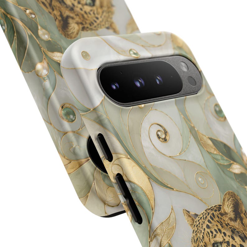 Leopard Phone Case, Elegant Big Cat Art Cover, Jungle Wildlife Aesthetic, Nature Lover Protective Case Gift image 17