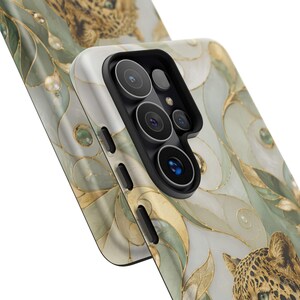 Leopard Phone Case, Elegant Big Cat Art Cover, Jungle Wildlife Aesthetic, Nature Lover Protective Case Gift image 5
