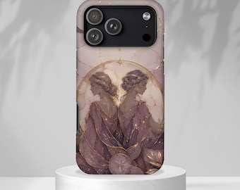 Gemini Zodiac Phone Case, Twin Constellation iPhone Case, Astrology Cover, Celestial Protective Case, Gemini Gift
