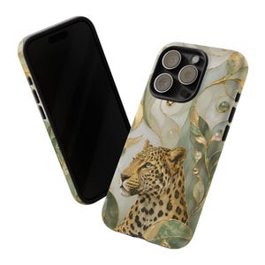 Leopard Phone Case, Elegant Big Cat Art Cover, Jungle Wildlife Aesthetic, Nature Lover Protective Case Gift image 14