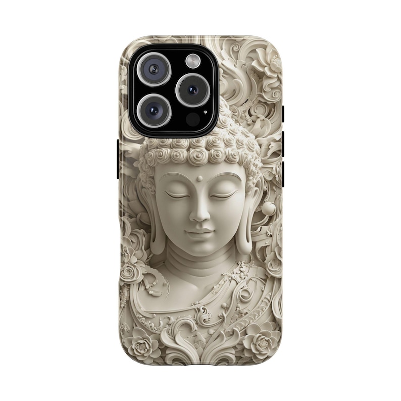 Buddha Phone Case | Carved Stone Art, Dual Layer Protective Cover (iPhone, Samsung) image 10