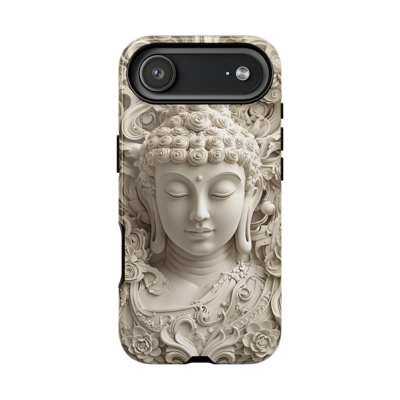Buddha Phone Case | Carved Stone Art, Dual Layer Protective Cover (iPhone, Samsung) image 8