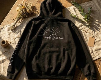 zout en licht minimalistische zonsopganggolf hoodie | Grafisch sweatshirt