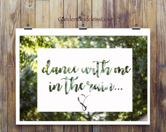 Dance With Me In The Rain, Fine Art Love Inspiration Print, Instant Digital Download, Printable Art, Inspirational Printable Art, Rain Print