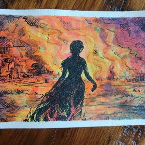 Into the Fire - Arte original do cartão postal