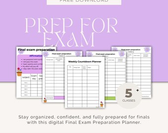 Final Exam Preparation Planner | Study Guide Template | Digital Printable for Students |
