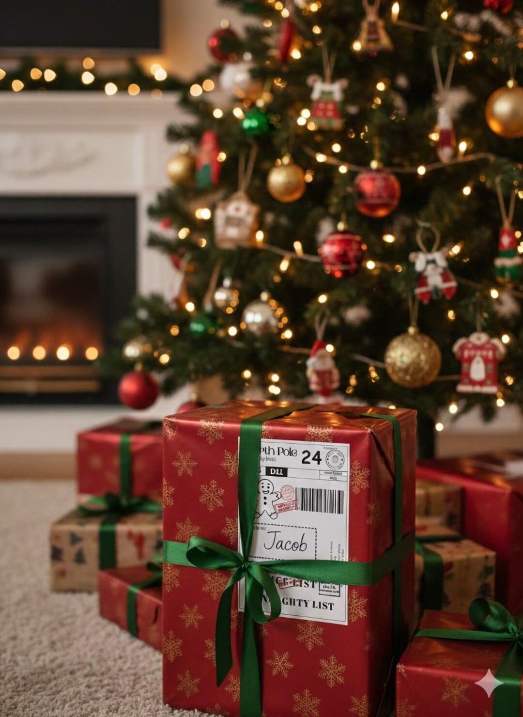 North Pole Shipping Label Printable Chistmas Gift Tag Template Etsy