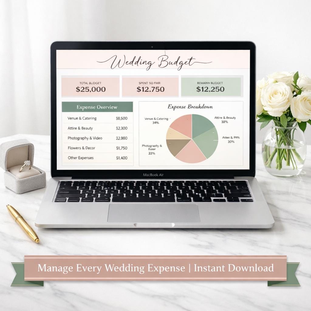 Wedding Budget Planner Excel | Wedding Cost Tracker Spreadsheet ...