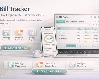 Bill Payment Tracker Excel Template, Budget Organizer (digital Download ...