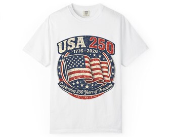 USA 250 Retro Flag 1776-2026 T-shirt | Celebrating 250 Years of Freedom