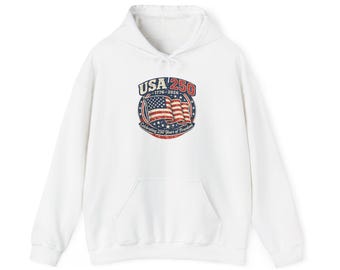 USA 250 Flag Emblem Hoodie | 1776-2026 Bicentennial Anniversary