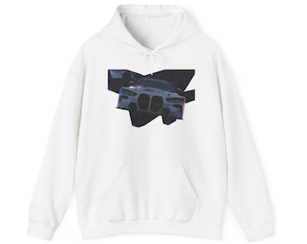 BMW M Car Front Graphic Hoodie | Sports Car Illustration, Racing Design