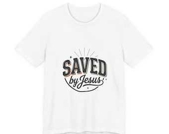 Saved by Jesus Oversized Tee | faith streetwear, washed vintage bold type