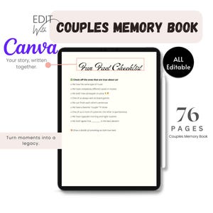 Couples Memory Book | Editable Digital Journal for Love Stories and Shared