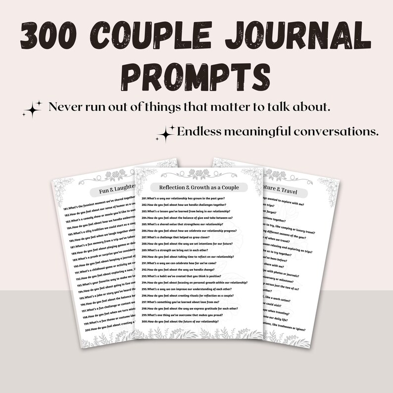 300 Couple Journal Prompts | Deep Relationship Questions Conversation ...
