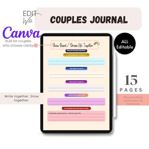 Paare Journal | Werkzeug zur geführten Reflexion für das Wachstum einer Beziehung (Digitaler Download)