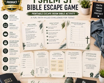 Psalm 91 Escape Room Game Printable Christian Game Bible Activity for Kids Sunday School Game Christian Puzzle Pack Church Activity