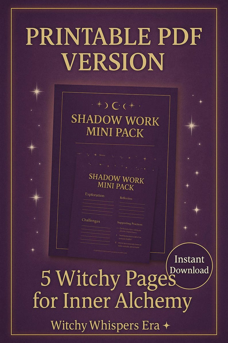 Shadow Work Mini Pack • Witchy Printable Worksheets • 5-page Grimoire ...