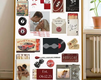 Custom Matchbox Poster Canva Template | Couple Printable Art| matchbook| Valentine Gift | Anniversary Gift | Digital Download | customised