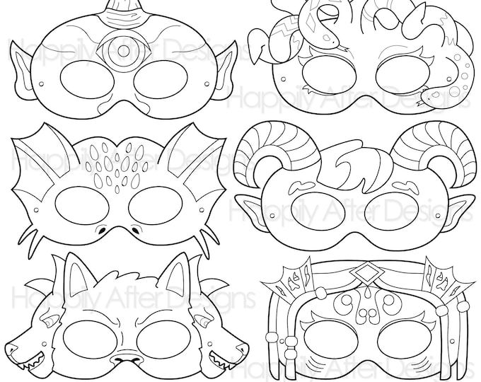Greek Monsters Printable Coloring Masks, Medusa Mask, Hydra, Satyr ...