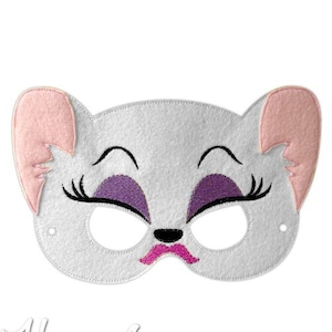 Pretty Kitty Mask Embroidery Design - Cat Mask - Machine Embroidery - ITH mask - in the hoop mask - embroidery mask - 5x7 - 6x10 - Kitten
