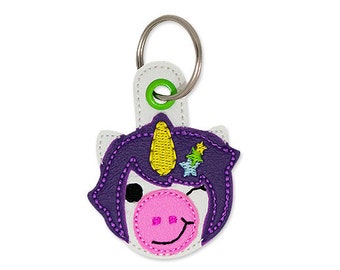 Unicorn Eyelet Keychain Embroidery Design, unicorn, keychain embroidery, unicorn machine embroidery, ITH, in the hoop, unicorn design, horse
