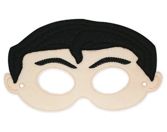 Heroic Man Mask Embroidery Design, boy mask, machine embroidery, ITH mask, in the hoop mask, embroidered mask, 5x7, 6x10, hero, character