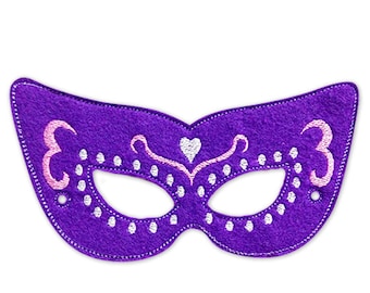 Masquerade Dotted Mask Embroidery Design, masquerade mask, machine embroidery, ITH mask, in the hoop mask, embroidery mask, carnival mask