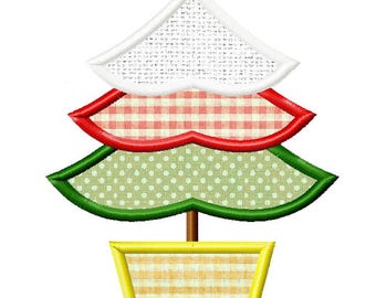 Festive Christmas Tree Applique Embroidery Design, christmas applique, holiday applique, machine embroidery, applique, christmas embroidery