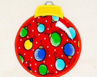 Ornament Applique Embroidery Design, ornament applique, christmas applique, machine embroidery, bulb applique, christmas embroidery