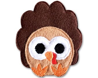 Turkey Feltie Embroidery Design, turkey feltie, turkey, thanksgiving, machine embroidery, ITH, in the hoop, 4x4, thanksgiving feltie, bird