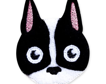 Boston Terrier Feltie Embroidery Design, boston terrier feltie, boston terrier, machine embroidery, ITH, in the hoop, 4x4, dog, terrier