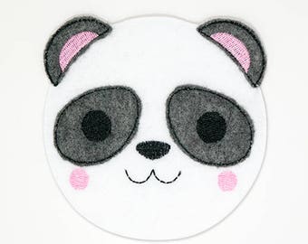 Panda Feltie Embroidery Design, panda bear feltie, machine embroidery, ITH, in the hoop, 4x4, panda embroidery, zoo, animal, kawaii, cute