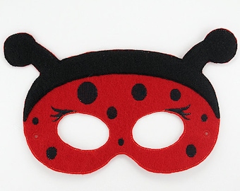 Ladybug Mask Embroidery Design, ladybug mask, machine embroidery, ITH mask, in the hoop mask, embroidered mask, felt mask design, ladybug