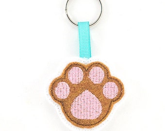 Paw Print Keychain Embroidery Design, dog keychain,paw embroidery, keychain embroidery, machine embroidery, ITH, in the hoop, dog embroidery
