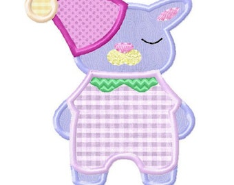 Bedtime Bunny Applique Embroidery Design, baby applique, bunny applique, machine embroidery, applique, bunny embroidery design, sleep