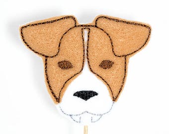 Jack Russell Cupcake Topper Embroidery Design, machine embroidery, ITH, in the hoop, 4x4, dog, jack russell embroidery design, puppy, cute