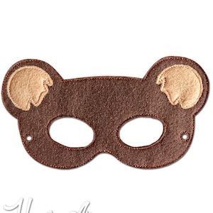 Bear Mask Embroidery Design, bear mask, bear machine embroidery, ITH mask, in the hoop mask, embroidered mask, 5x7, 6x10, teddy bear mask