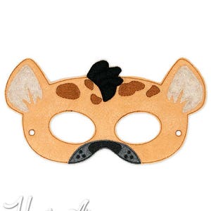 Hyena Mask Embroidery Design, hyena mask, machine embroidery, ITH mask, in the hoop mask, embroidery mask, 5x7, 6x10, animal mask, safari