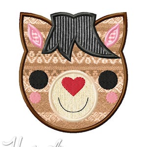 Heartfelt Horse Applique Embroidery Design, horse applique, valentine applique, machine embroidery, applique, horse embroidery, animal