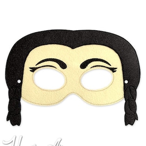 Trouble Girl Mask Embroidery Design, girls mask, machine embroidery, ITH mask, in the hoop mask, embroider mask, 5x7, 6x10, gothic mask